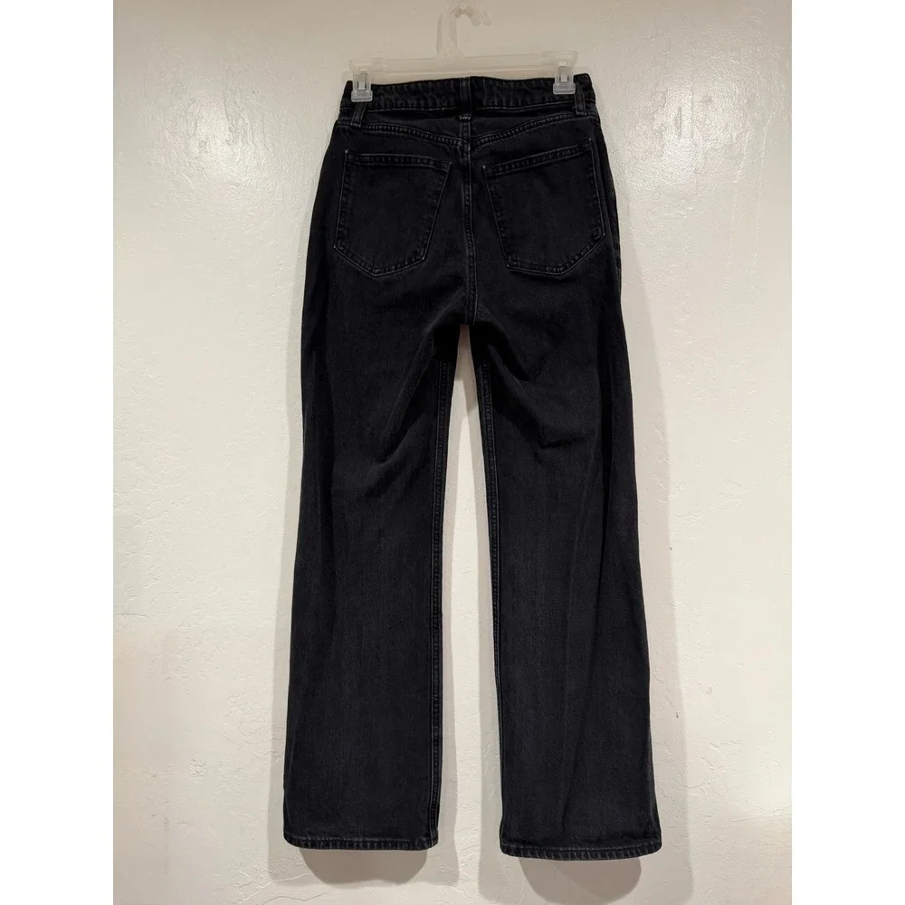 Abercrombie & Fitch Curve Love The 90s Relaxed Jean High Rise Black 25 0s - Picture 3 of 6